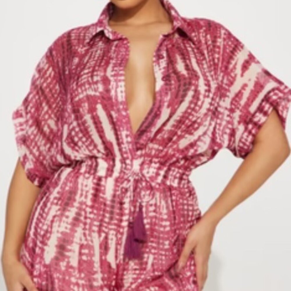 Summer In Cannes Romper - Raspberry/combo Size: L